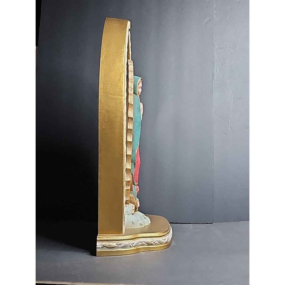 Home Reflections Our Lady of Guadalupe Statue Mirrored Arch Frame 16.75" Virgen - Picture 2 of 8